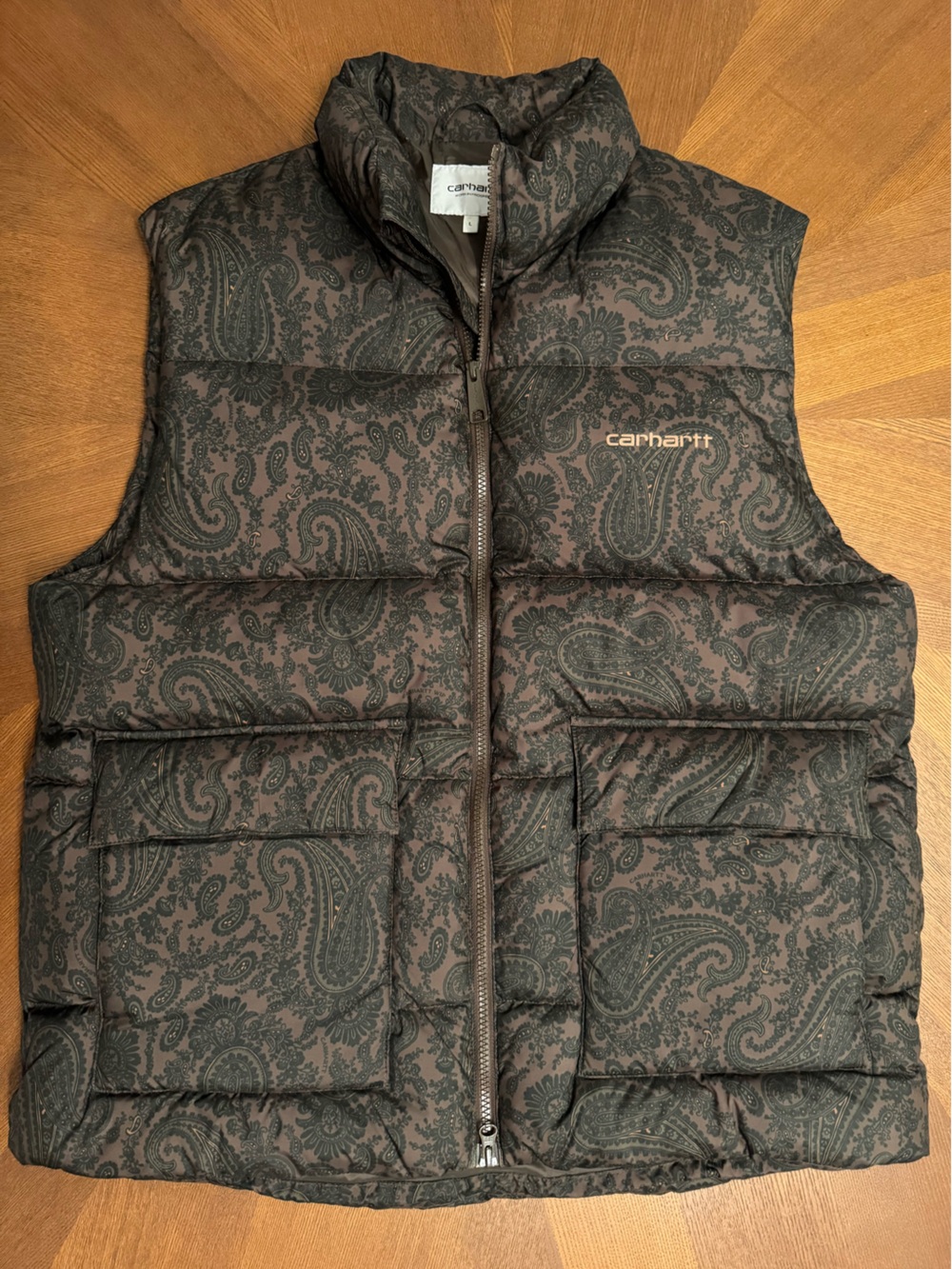 Carhartt - Men’s Paisley Quilted Puffer Vest - Brown and Black